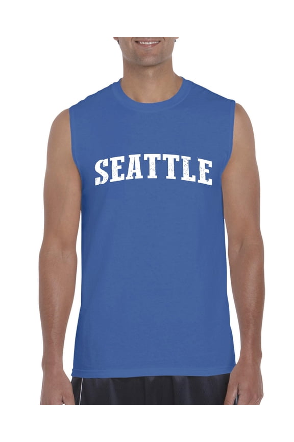 - Men's Graphic T-Shirt Sleeveless, up to Men Size 3XL - Seattle