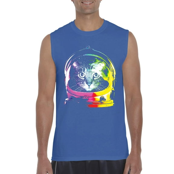 NIB - Men's Graphic T-Shirt Sleeveless - Space Cat