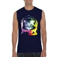 thumbnail image 1 of Normal is Boring - Men's Graphic T-Shirt Sleeveless, up to Men Size 3XL - Space Cat, 1 of 5