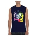 thumbnail image 1 of Normal is Boring - Men's Graphic T-Shirt Sleeveless, up to Men Size 3XL - Space Cat, 1 of 5