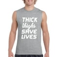 thumbnail image 1 of Normal is Boring - Men's Graphic T-Shirt Sleeveless, up to Men Size 3XL - Thick Thighs Save Lives, 1 of 2