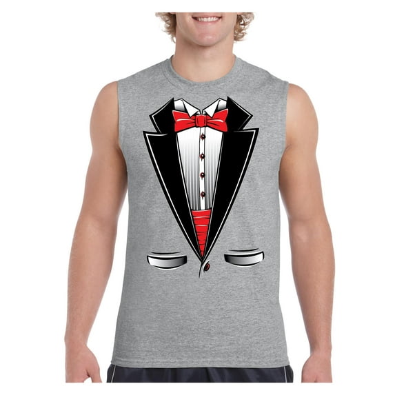 Normal is Boring - Men's Graphic T-Shirt Sleeveless, up to Men Size 3XL - Tuxedo Prom Costume