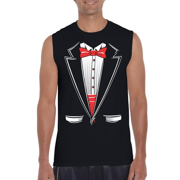 Normal is Boring - Men's Graphic T-Shirt Sleeveless, up to Men Size 3XL - Tuxedo Prom Costume