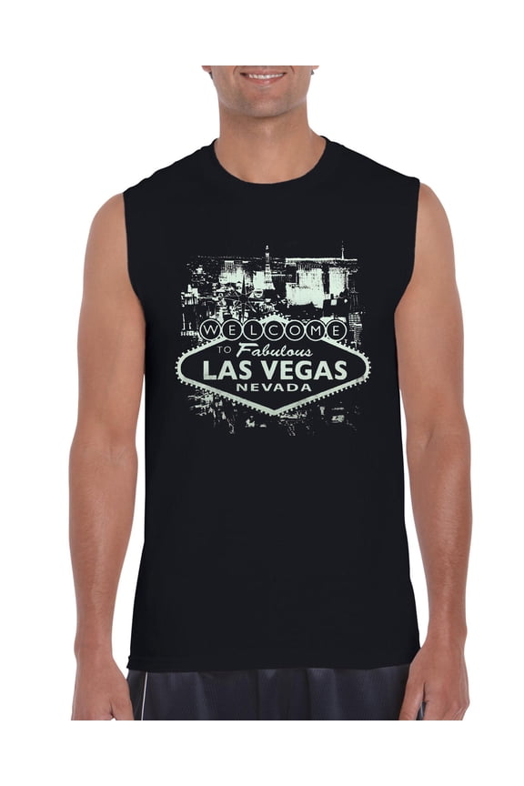 - Men's Graphic T-Shirt Sleeveless, up to Men Size 3XL - Welcome to Las Vegas Nevada