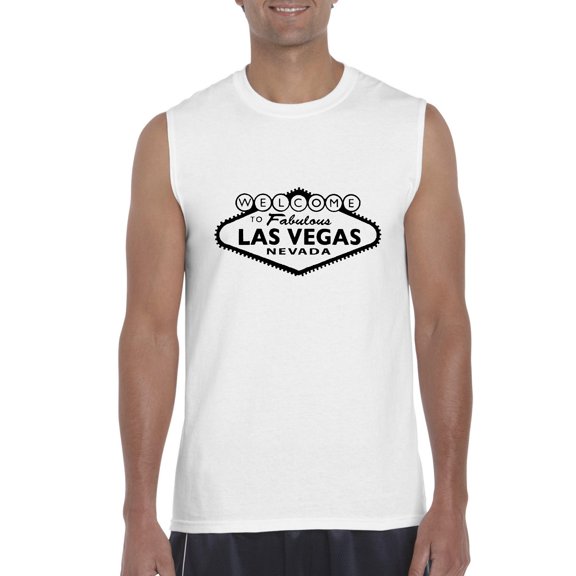 Normal is Boring - Men's Graphic T-Shirt Sleeveless, up to Men Size 3XL - Welcome to Las Vegas Nevada