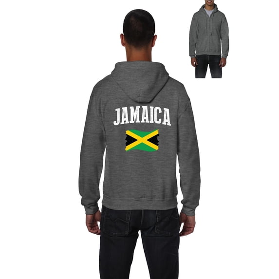 Normal is Boring - Men's Sweatshirt Full-Zip Pullover, up to Men Size 5XL - Jamaica Flag