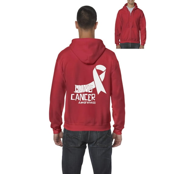 NIB - Men's Sweatshirt Full-Zip Pullover - Lung Cancer