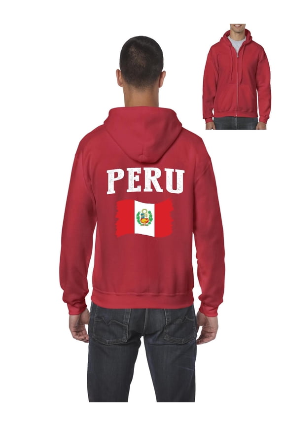 - Men's Sweatshirt Full-Zip Pullover - Peru