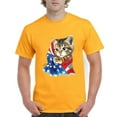 thumbnail image 1 of Normal is Boring - Men's T-Shirt Short Sleeve, up to Men Size 5XL - American Flag 4th of July Kitty, 1 of 5