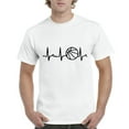 thumbnail image 1 of Normal is Boring - Men's T-Shirt Short Sleeve, up to Men Size 5XL - Basketball Heartbeat, 1 of 5