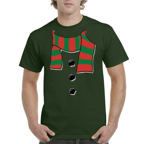 NIB - Men's T-Shirt Short Sleeve - Christmas Snowman Scarf