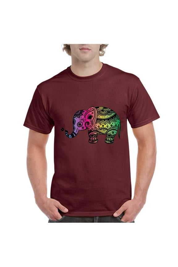 - Men's T-Shirt Short Sleeve, up to Men Size 5XL - Elephant