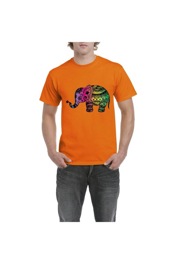 - Men's T-Shirt Short Sleeve, up to Men Size 5XL - Elephant