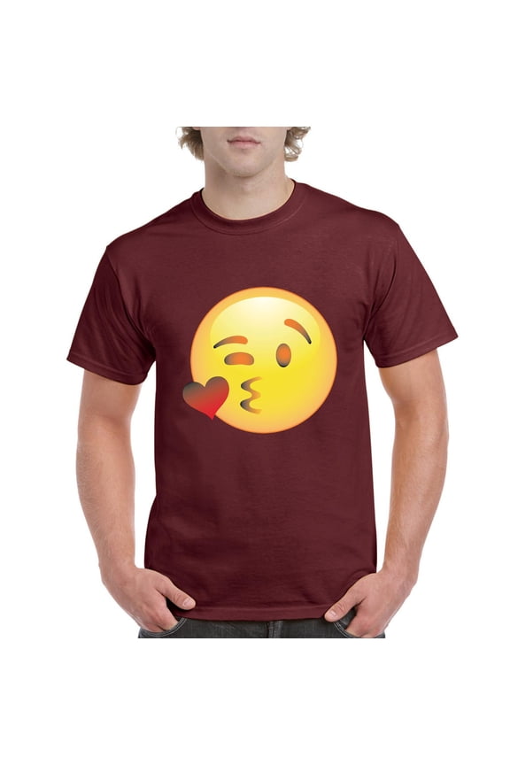- Men's T-Shirt Short Sleeve, up to Men Size 5XL - Emoji Winky Face