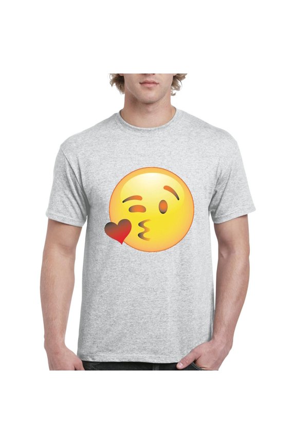 - Men's T-Shirt Short Sleeve, up to Men Size 5XL - Emoji Winky Face