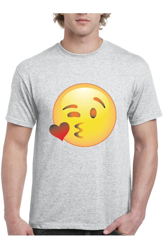 - Men's T-Shirt Short Sleeve, up to Men Size 5XL - Emoji Winky Face