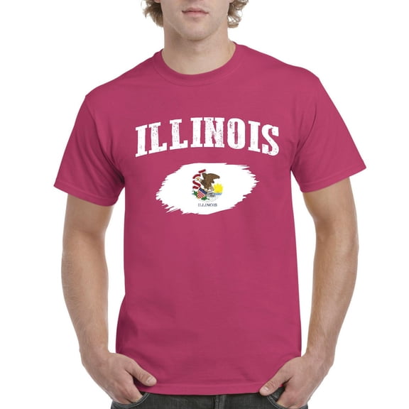 Normal is Boring - Men's T-Shirt Short Sleeve, up to Men Size 5XL - IL Illinois Flag