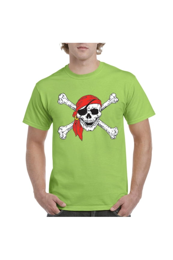 - Men's T-Shirt Short Sleeve - Jolly Roger Skull & Crossbones
