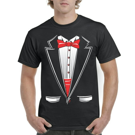NIB - Men's T-Shirt Short Sleeve - Tuxedo Prom Costume