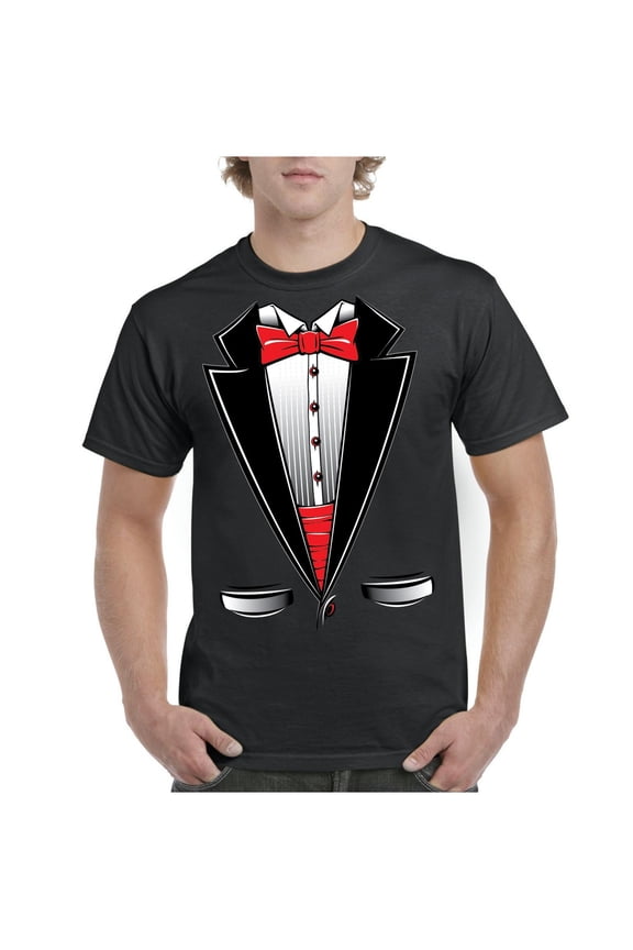 - Men's T-Shirt Short Sleeve, up to Men Size 5XL - Tuxedo Prom Costume