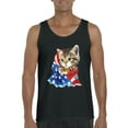 thumbnail image 1 of Normal is Boring - Men's Tank Top for Men, up to Men Size 3XL - American Flag 4th of July Kitty, 1 of 5
