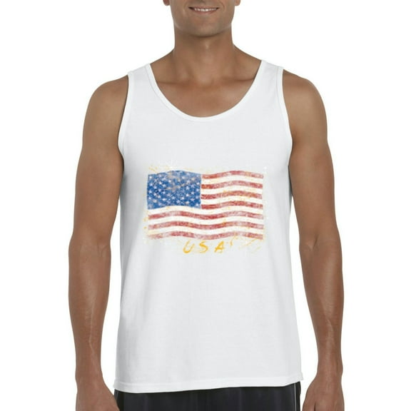 Normal is Boring - Men's Tank Top for Men, up to Men Size 3XL - American Flag USA in Gold
