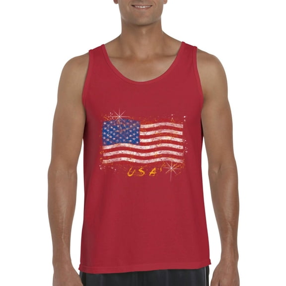Normal is Boring - Men's Tank Top for Men, up to Men Size 3XL - American Flag USA in Gold
