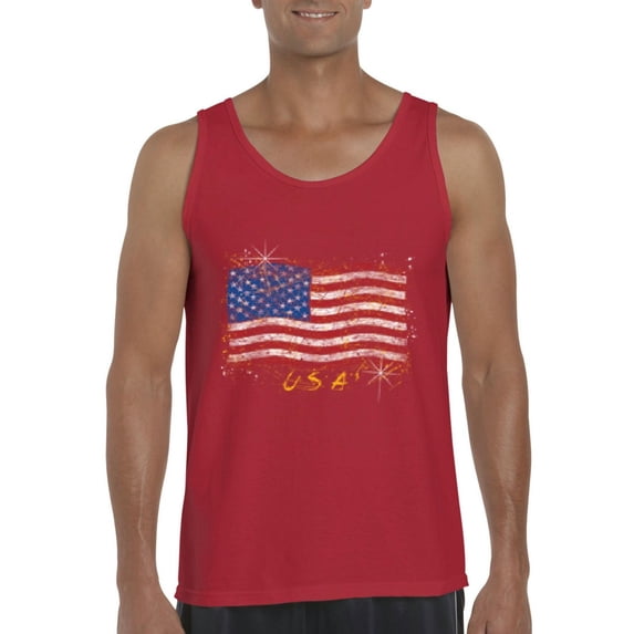 Normal is Boring - Men's Tank Top for Men, up to Men Size 3XL - American Flag USA in Gold