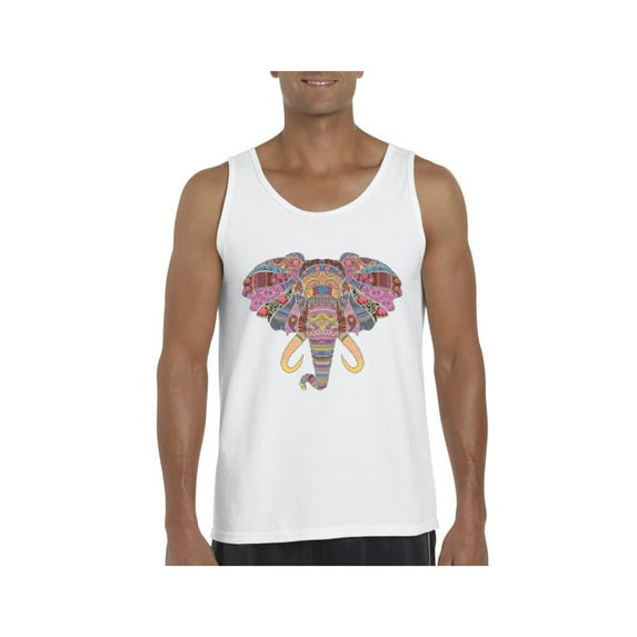 NIB - Men's Tank Top for Men - Elephant Mosaic