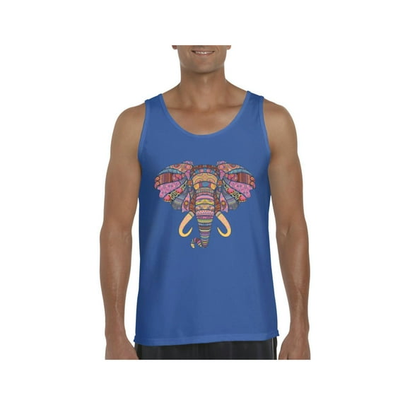 NIB - Men's Tank Top for Men - Elephant Mosaic