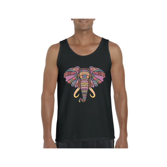 NIB - Men's Tank Top for Men - Elephant Mosaic