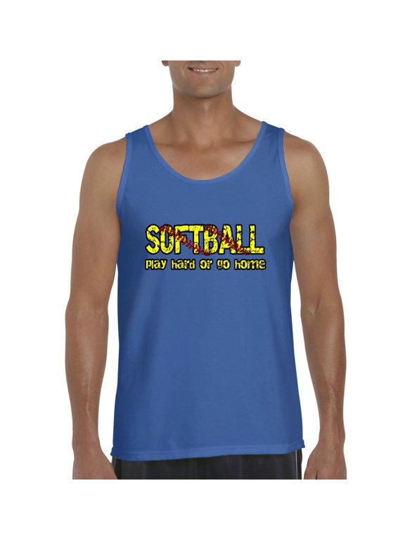 - Men's Tank Top for Men, up to Men Size 3XL - Softball Play Hard or Go Home