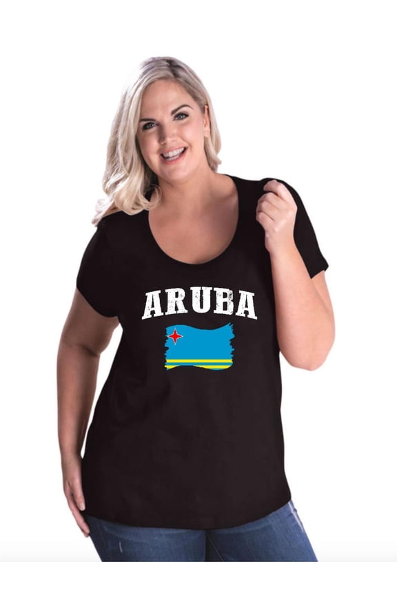 - Women's Plus Size Curvy T-Shirt - Aruba