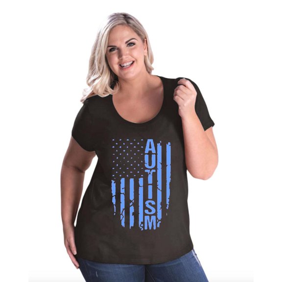 Normal is Boring - Women's Plus Size Curvy T-Shirt, up to Size 28 - Autism Flag