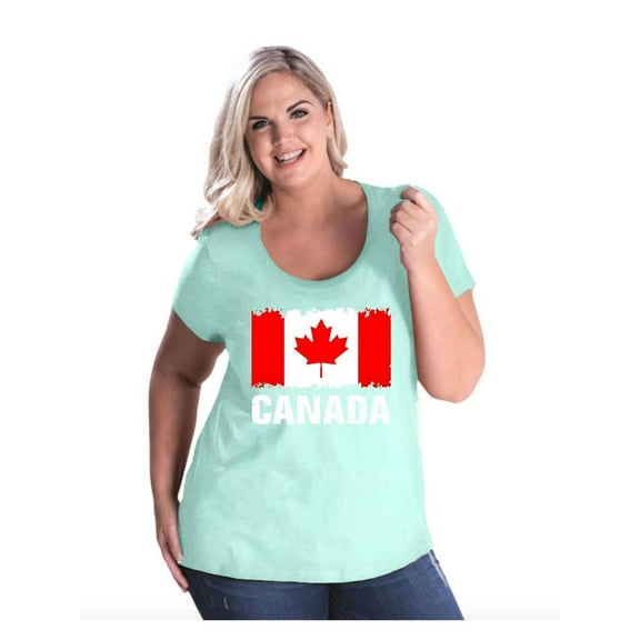 Normal is Boring - Women's Plus Size Curvy T-Shirt, up to Size 28 - Canada Flag
