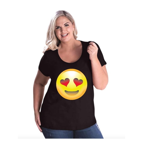 Normal is Boring - Women's Plus Size Curvy T-Shirt, up to Size 28 - Emoji Heart-Shaped Eyes