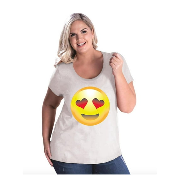 Normal is Boring - Women's Plus Size Curvy T-Shirt, up to Size 28 - Emoji Heart-Shaped Eyes