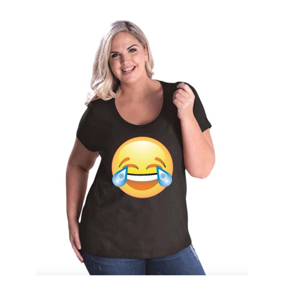 Normal is Boring - Women's Plus Size Curvy T-Shirt, up to Size 28 - Emoji Laughing Tears