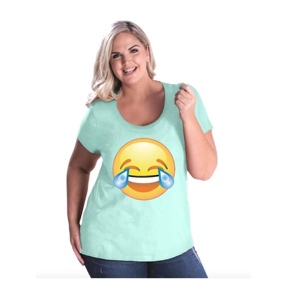 Normal is Boring - Women's Plus Size Curvy T-Shirt, up to Size 28 - Emoji Laughing Tears