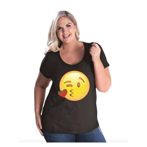 Normal is Boring - Women's Plus Size Curvy T-Shirt, up to Size 28 - Emoji Winky Face