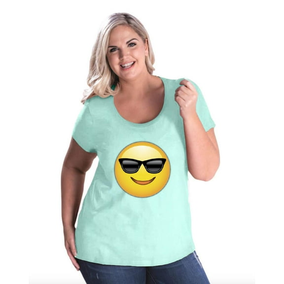 Normal is Boring - Women's Plus Size Curvy T-Shirt, up to Size 28 - Emoji with Sunglasses