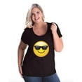 thumbnail image 1 of Normal is Boring - Women's Plus Size Curvy T-Shirt, up to Size 28 - Emoji with Sunglasses, 1 of 5