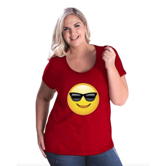 Normal is Boring - Women's Plus Size Curvy T-Shirt, up to Size 28 - Emoji with Sunglasses