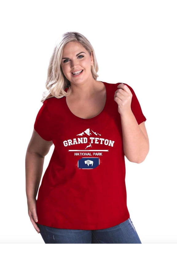 - Women's Plus Size Curvy T-Shirt - Grand Teton National Park