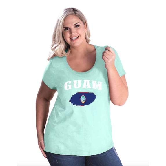 NIB - Women's Plus Size Curvy T-Shirt - Guam Flag