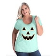 thumbnail image 1 of Normal is Boring - Women's Plus Size Curvy T-Shirt, up to Size 28 - Halloween Costume Pumpkin Face, 1 of 4