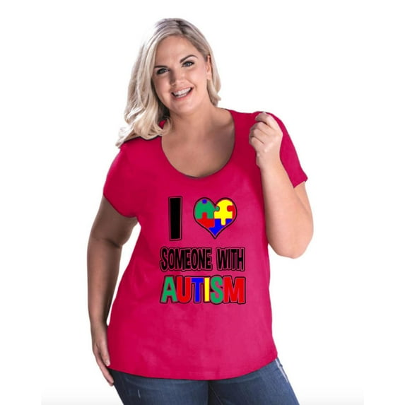 Normal is Boring - Women's Plus Size Curvy T-Shirt, up to Size 28 - I Love Someone With Autism
