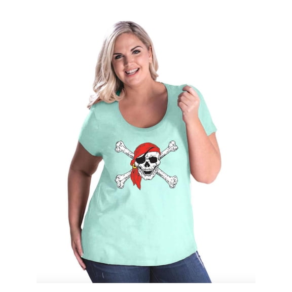 Normal is Boring - Women's Plus Size Curvy T-Shirt, up to Size 28 - Jolly Roger Skull & Crossbones