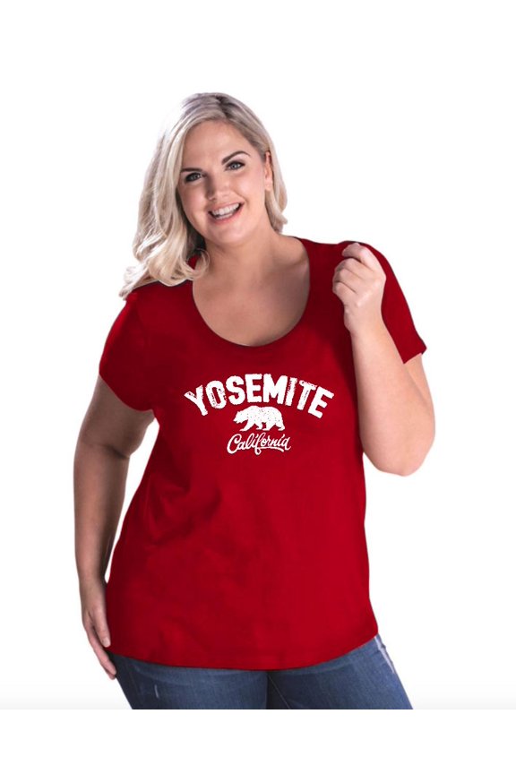 - Women's Plus Size Curvy T-Shirt, up to Size 28 - National Park Yosemite