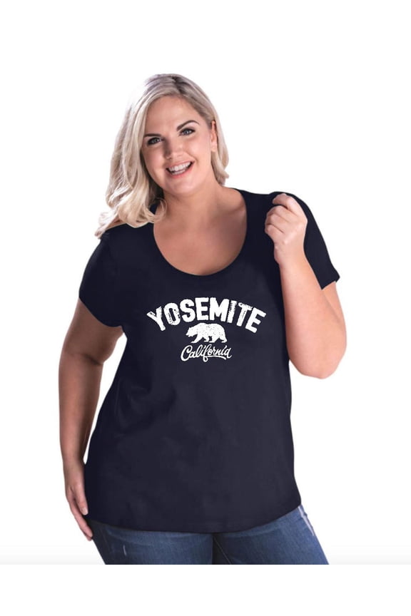 - Women's Plus Size Curvy T-Shirt, up to Size 28 - National Park Yosemite